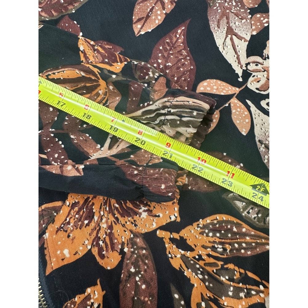 Blair Floral Print Zip Up Jacket Large Women's Fall Autumn Warm Tone Lightweight - Picture 8 of 10